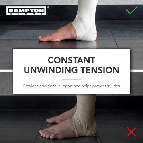 Hampton Adams Athletic Sports Tape, Very Strong, Easy Tear, No Residue | 1.5 inch Zinc oxide tape, 45 ft Rolls, 3 Pack, Strong Hold for Fingers Ankles & Wrists, Tears by Hand, No Sticky Residue