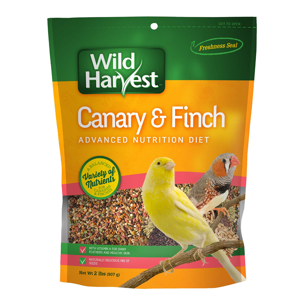 Wild Harvest Advanced Nutrition Bird Food For Canary & Finch, 2 lbs | Daily Blend Of Seeds & Grains, Wide Variety Encourages Foraging Behavior, Advanced Nutrition For Healthy Skin & Feathers