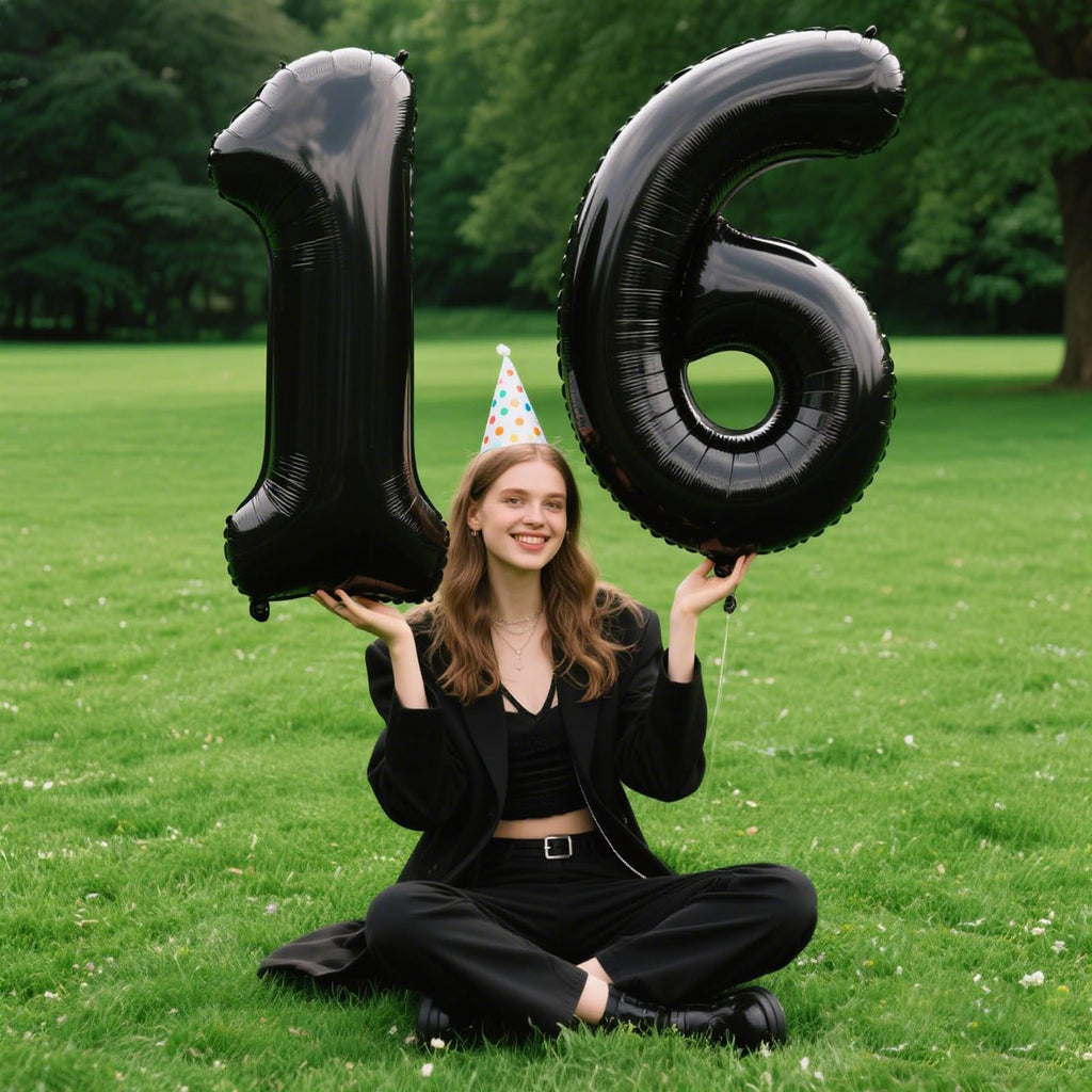 40 Inch Black Number 1 Balloons Foil Digital Helium Number Balloons | for 11 12 16 17 18 19 Birthday Anniversary Wedding Party Decorations,Jumbo Helium Balloon Giant Large Digital Balloon