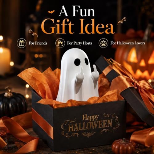 Halloween Ghost Figurine Ghost Decor Funny Ghost Statue Cute Ghost Figurine Ghost Statue Halloween Decoration for Gift Props Tabletop Home Decor New Year's Gifts