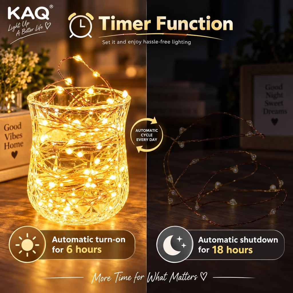 KAQ Fairy Lights Battery Operated with Remote, 4Pack 80FT 240LED Warm White | Timer & 8 Modes, Waterproof Wire, Memory, Cuttable Starry Twinkle String Lights for Bedroom Wedding Classroom Christmas Decor