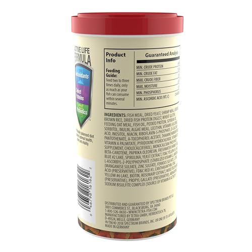 TetraColor Tropical Flakes Color Boosting Fish Food, 7.06 oz | For Mid & Bottom-Feeding Tropical Fish, Supports Immune System & Reduces Stress, Clean & Clear Water Formula, Feed Daily