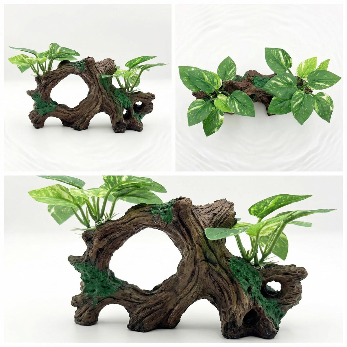 Aquarium Decorations Cave Silk Aquarium Plants Betta Fish Tank Decor | Soft & Safe Fish Tank Accessories, Aquarium Decor Plants for Beta Goldfish Bowl Decor, Artificial Driftwood Fish Cave