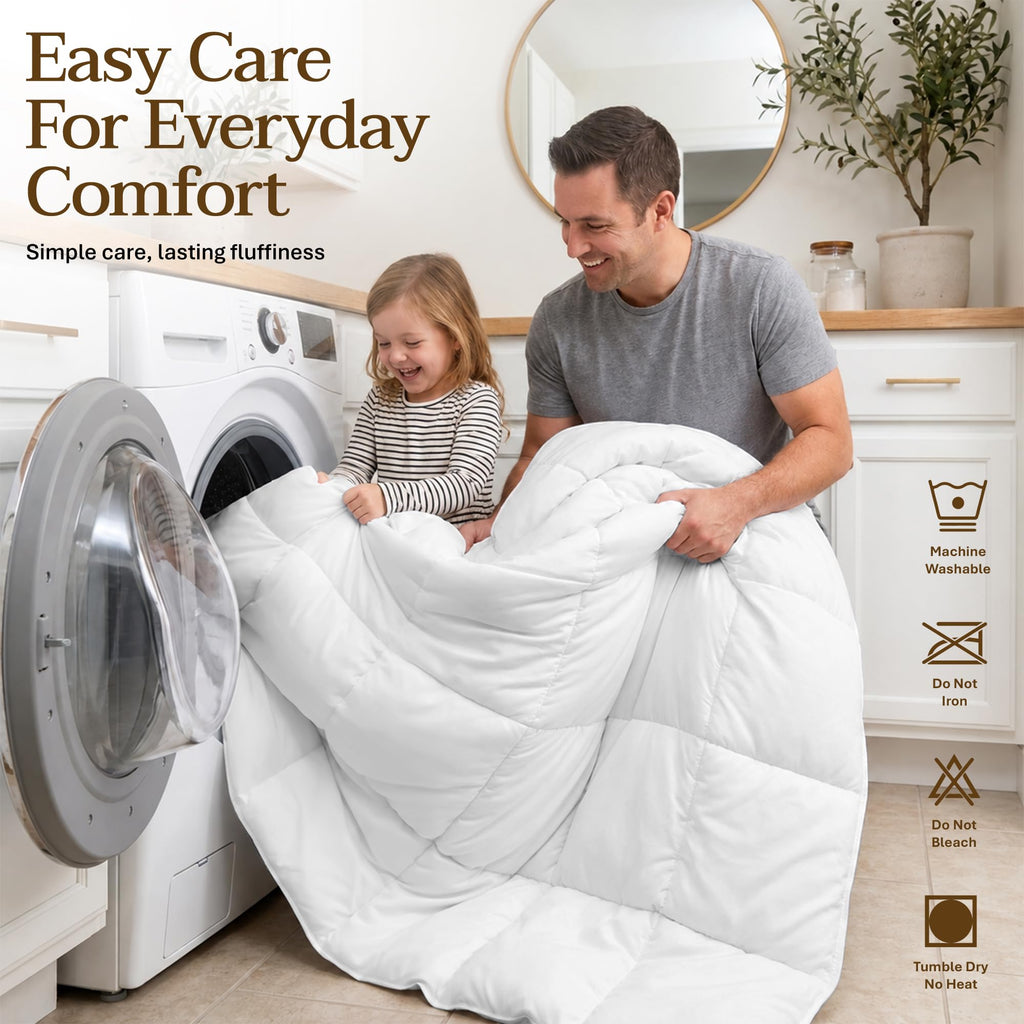 Utopia Bedding Duvet Insert, Comforters Queen Size 88 x 88 Inches, White | Cozy All Season Comforter for Kids, Boys, Girls, and Teens, Down Alternative Fill, Soft Microfiber Shell, Machine Washable
