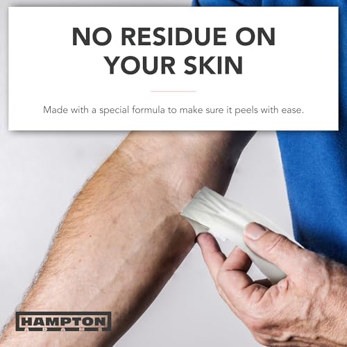 Hampton Adams Athletic Sports Tape, Very Strong, Easy Tear, No Residue | 1.5 inch Zinc oxide tape, 45 ft Rolls, 3 Pack, Strong Hold for Fingers Ankles & Wrists, Tears by Hand, No Sticky Residue