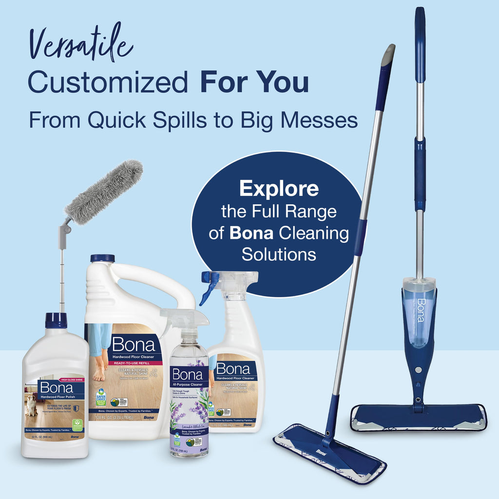Bona Hardwood Floor Cleaner Refill - 128 fl oz - Unscented | Refill for Bona Spray Mops and Spray Bottles - Residue-Free Floor Cleaning Solution for Wood Floors