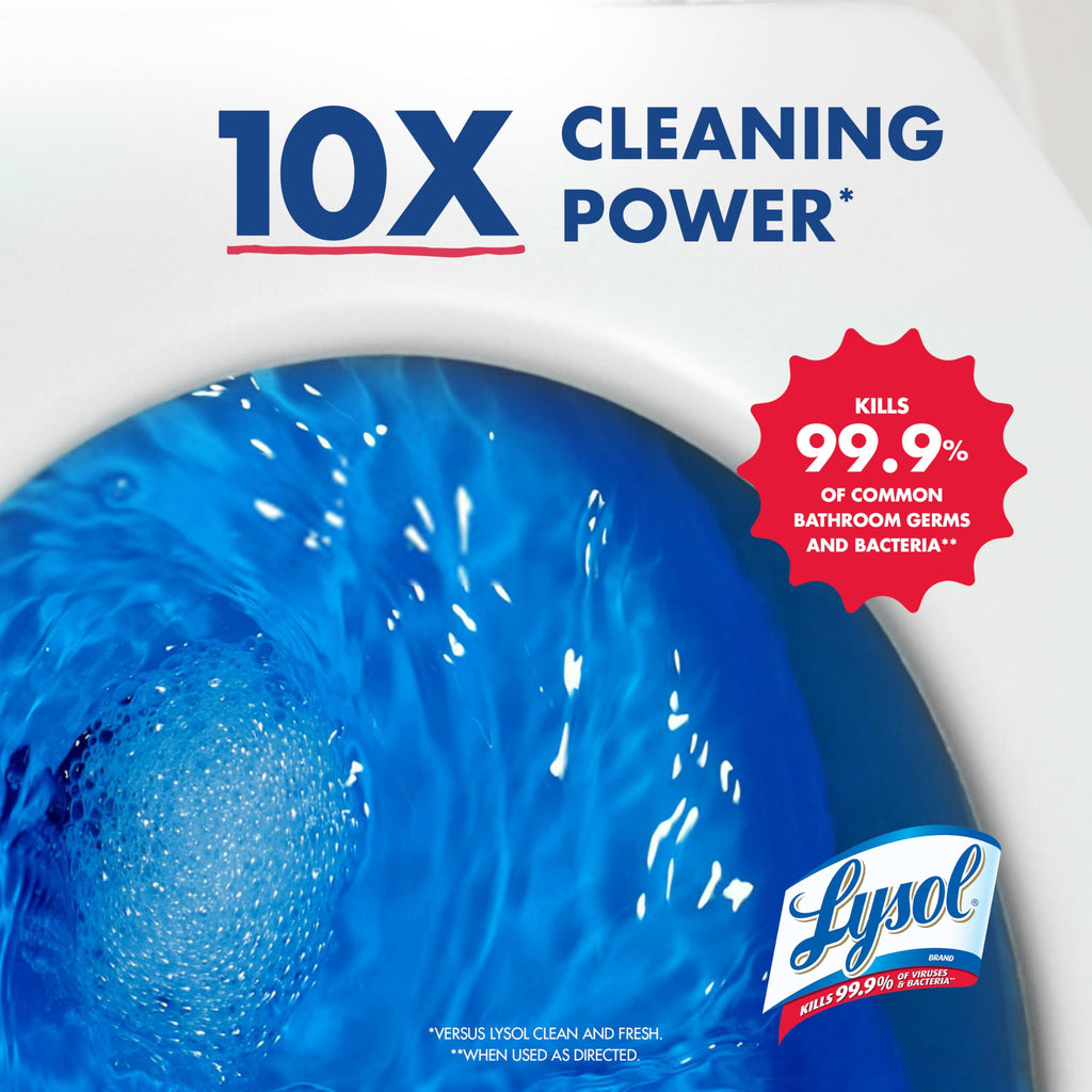Lysol Toilet Bowl Cleaner Clinging Gel, Power, 24 oz, 2 Pack | Disinfecting, Sanitizing, Deodorizing, Septic Safe, Bleach Free, For Toilet Rings, Limescale, & Hard Water, Bathroom Cleaner
