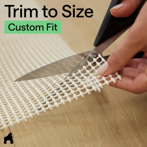 GORILLA GRIP® Slip Resistant Rug Gripper Pads for Hardwood Floor, Cream | Strong Grips Help Keep Area Rugs Safe in Place for Tile, Vinyl and Hard Wood Floors, Floor Protection for Under Carpets, 2x3