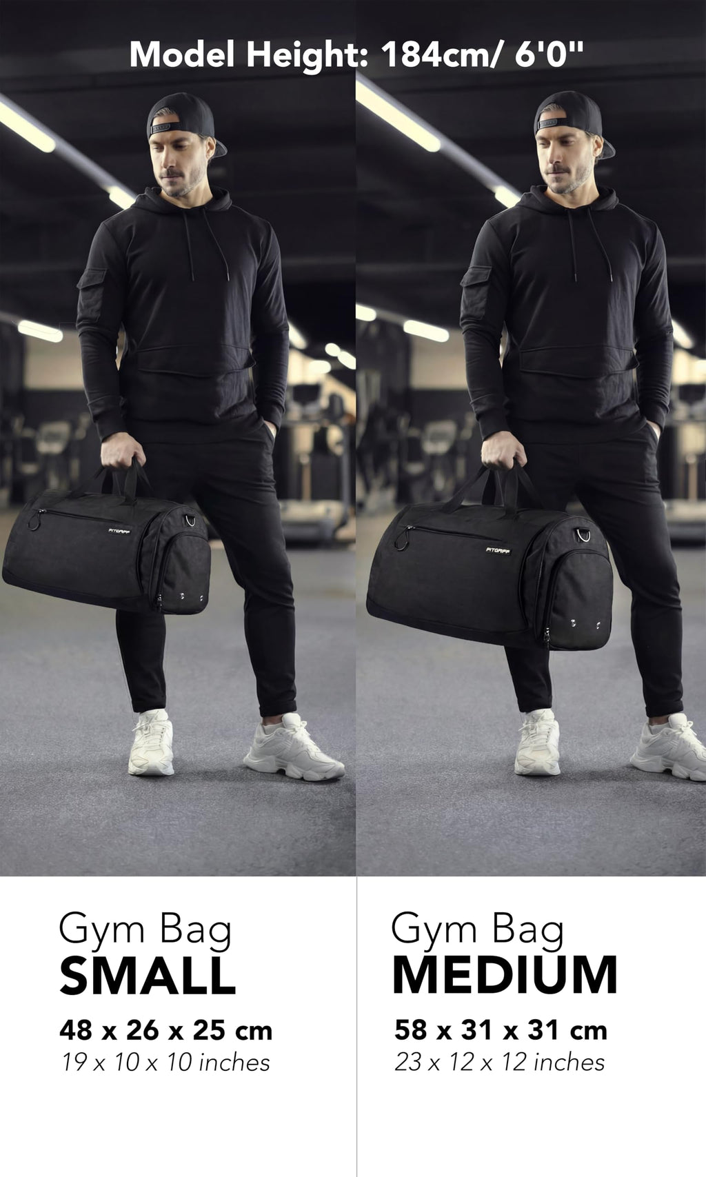 Fitgriff® Gym Bag for Men & Women with Shoe & Wet Compartment - Duffle Bag for Travel, Sports, Fitness & Workout