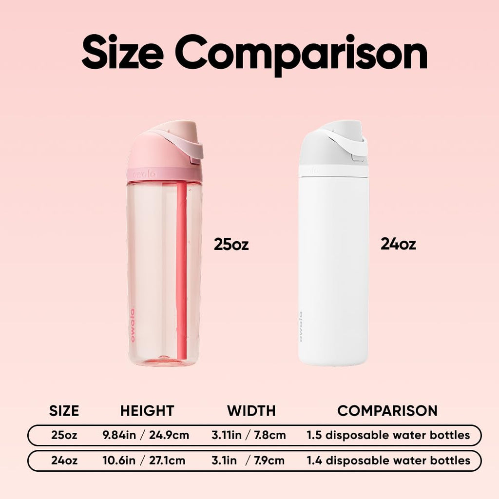 Owala FreeSip Tritan Water Bottle 25 oz Rose Quartz