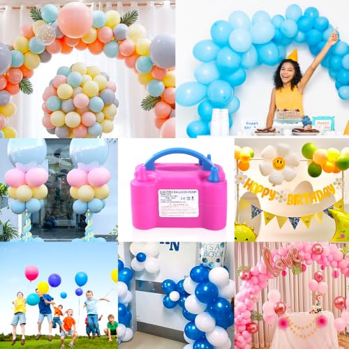 QIPUMP Balloon Pump Electric,110V 600W Balloon Blower Inflator Dual Nozzle Air Pump Balloons Inflator for Decoration, Party, Sport,Gifts:2 Balloon Tying Tools