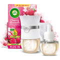 Air Wick Cherry Blossom & Raspberry Air Freshener Plug-in Kit, 19ml | Air Freshener Plug-In Kit infused with essential oils; Smart Pulse Technology; up to 120 days of fragrance