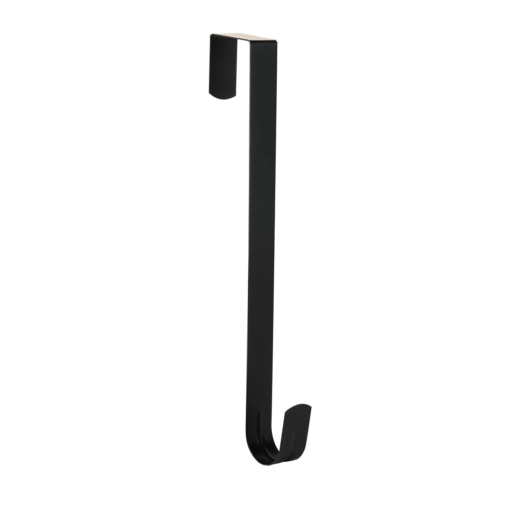 Aeranto Slim Over The Door Wreath Hanger for Front Door, 12" Black 1 Pack | Damage-free wreath holder, Easy to Use and Reusable Door Hook for Christmas, Thanksgiving, Halloween and Daily Décor