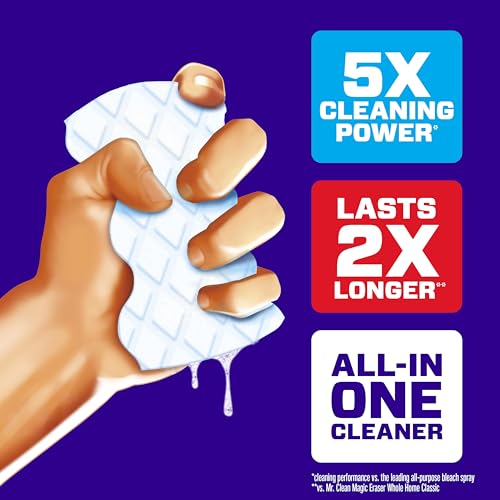 Mr. Clean Magic Eraser, All Purpose Cleaner, Cleaning Scrubber, Wall, Sneaker, Kitchen, Bathroom, Shower Cleaning Supplies, Melamine Pads, Whole Home Extra Durable, 12ct