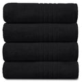 GC GAVENO CAVAILIA New Hampton Pack of 4 Hand Towel Set, 100% Ringspun Cotton, Extra Absorbent 450 GSM Luxury Towel, Black, 4PK