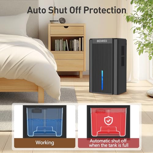 Dehumidifier,95OZ Dehumidifier for Home Sq.Ft - Quiet with Auto Shut Off & Relaxing 7 Color Ambient Light,Ideal for Livingroom, Bedroom, Basement(Black)