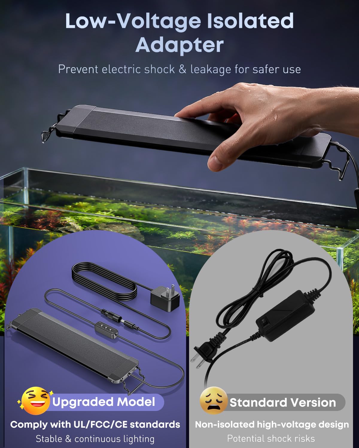 Pawfly 11W Aquarium LED Light for 12 to 18 Inch Fish Tanks Extendable Fish Tank Light with Full Spectrum Brilliant White Blue Red Lights with Daytime & Night Modes and Adjustable Brightness
