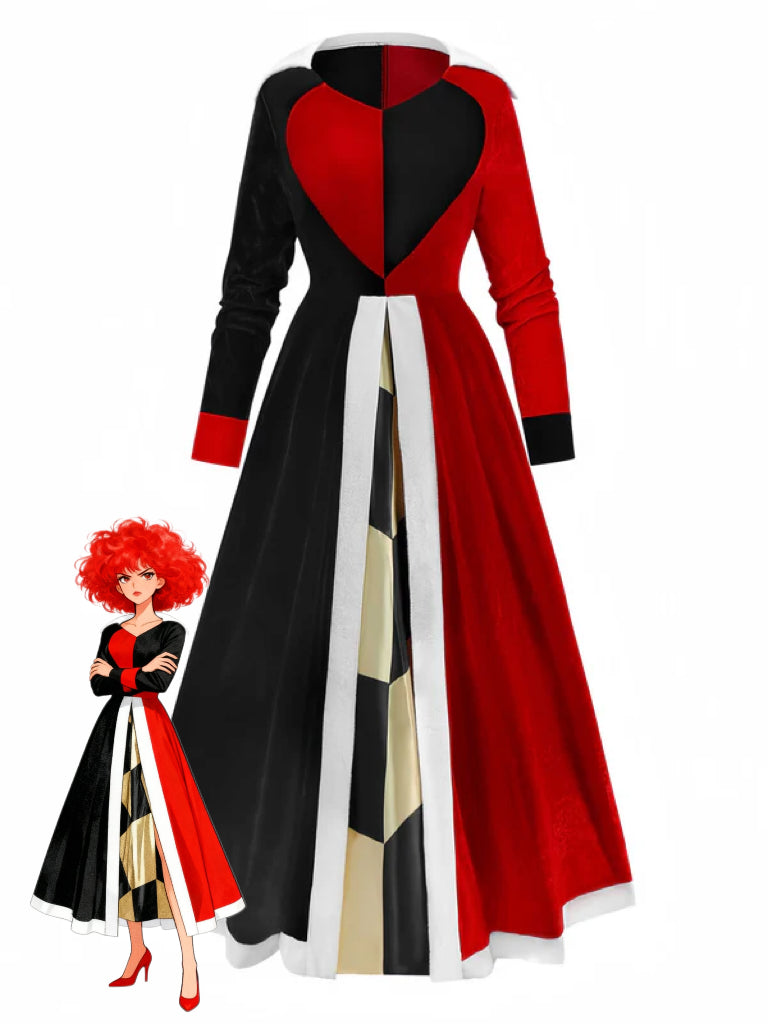 1930s Queen Of Hearts Costume Halloween Dress