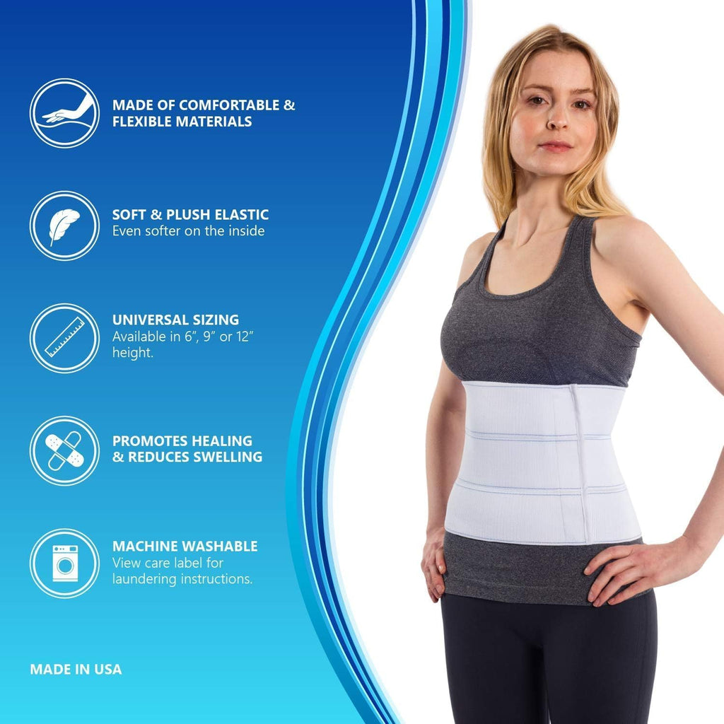 NYOrtho Abdominal Binder Lower Waist Support Belt - Compression Wrap for Men and Women MADE IN USA