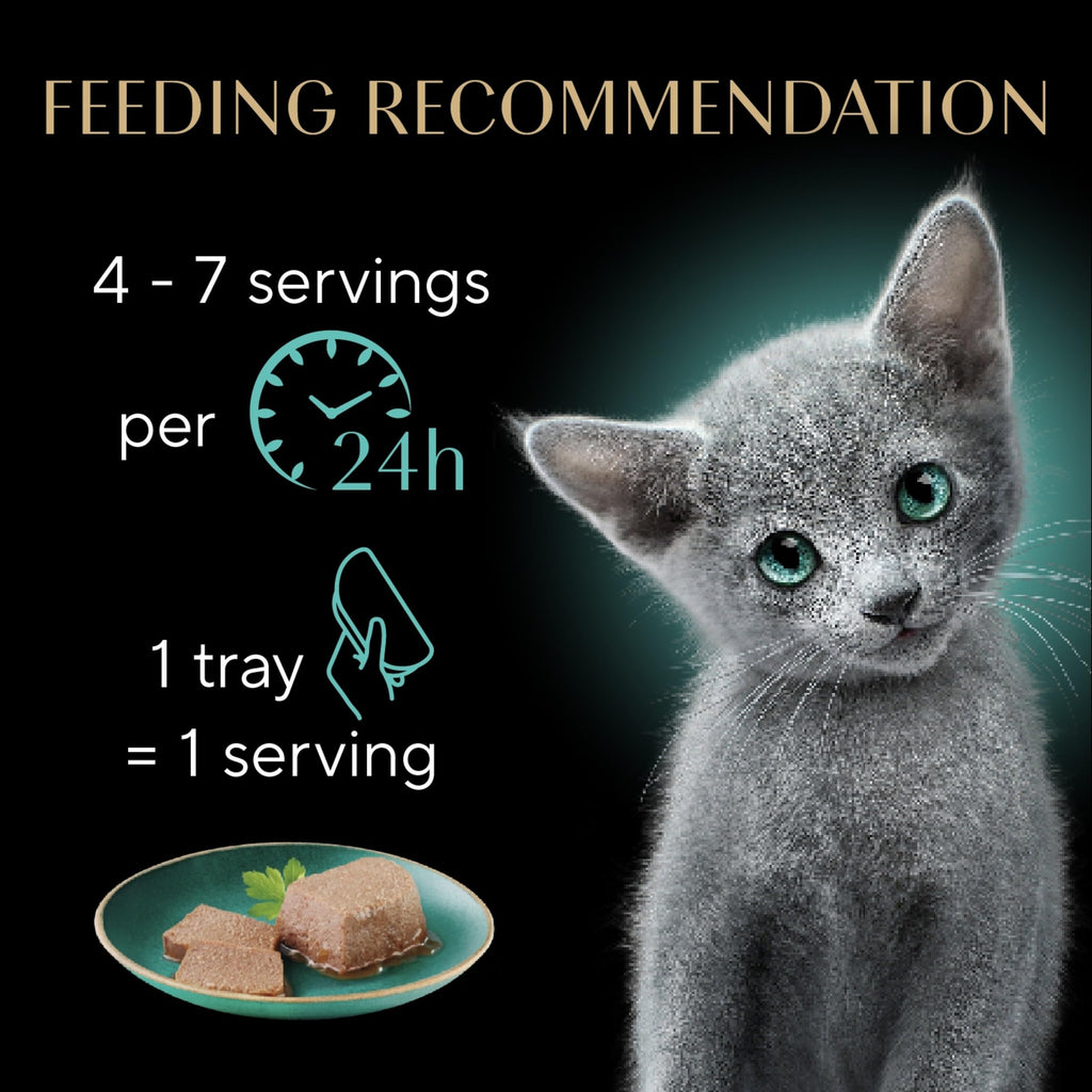 Sheba Perfect Portions Kitten Pate Wet Cat Food, Multipack, 2.6 oz, 24 ct | Chicken, Turkey, & Salmon, DHA for brain development, Vitamin E for immunity, real meat, essential amino acids, 48 servings