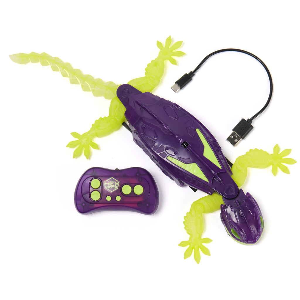 HEX BOTS Glow-in-the-Dark Wall Crawler Gecko Remote Control Toy | Glow-in-the-Dark RC Toy, Wall Climbing Technology, Realistic Limbs, Easy to Use Remote, Prank Toys & Gifts for Kids Ages 4+
