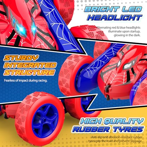 Excitobo Remote Control Car,RC Cars Boys Toys for 3 4 5 6 7 8 9 10 11 12 Year Old Boy Double Sided 360°Flip 4WD Rechargeable Drift RC Race Car Birthday Gifts Easter Basket Stuffers for Kids Age 3-12