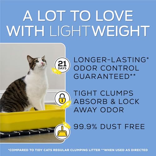 Purina Tidy Cats LightWeight Glade Clear Springs Litter, 17 lb | Glade Scented, tight clumping and low-dust formula offers 21-day odor control for multi-cat homes