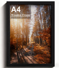 A4 Picture Frame Black, Wooden Photo Frame with Perspex 21x29.7cm, Black | Versatile, Safe Perspex Front, Wall Hanging Hooks, Landscape or Portrait Orientation, Wall-Mount & Desk Stand