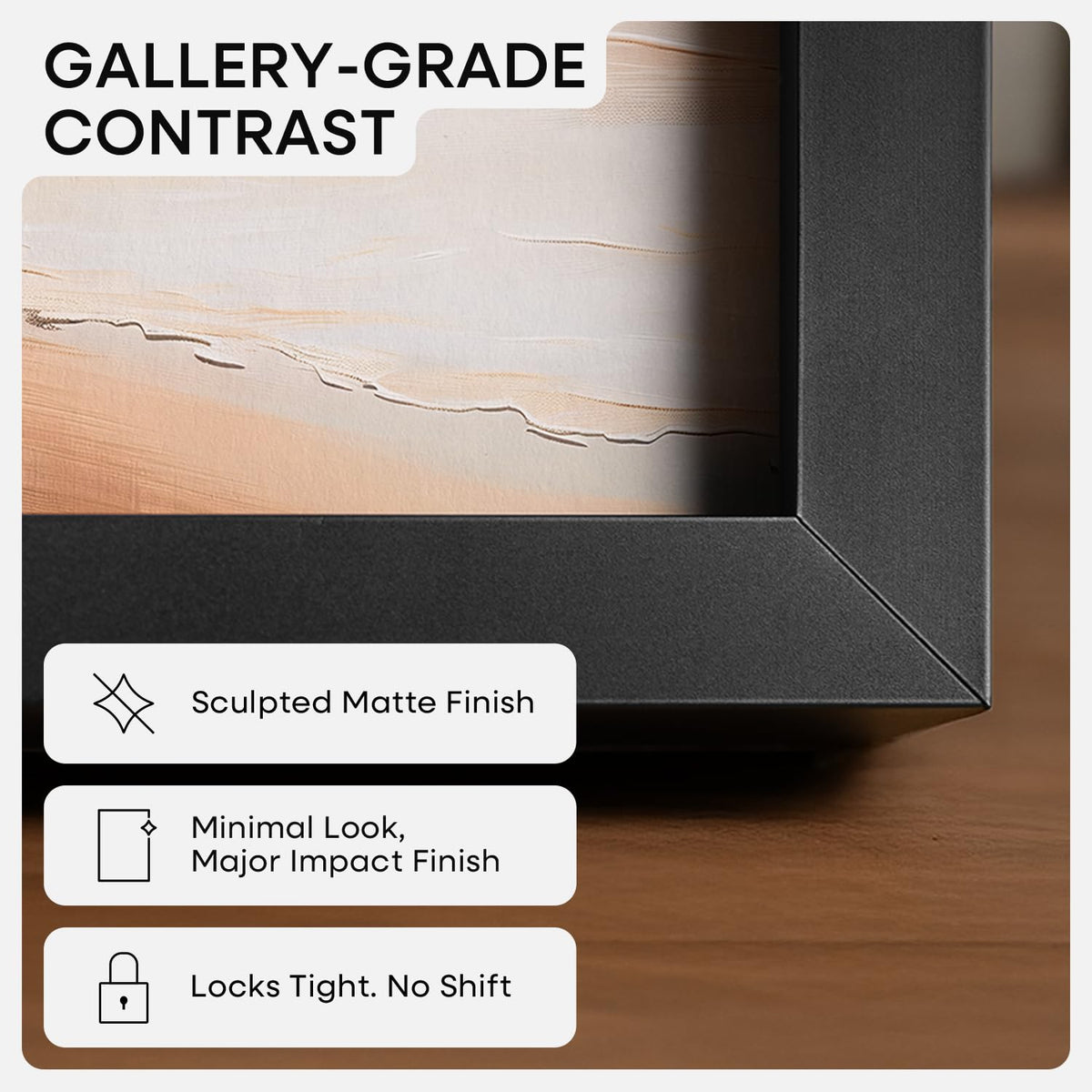 Homeforia 18x24 Black Poster Frame, High-End Metal, 16x20 Mat, Glass