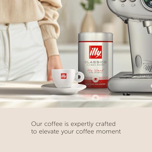 illy Ground Espresso Coffee, Classico Medium Roast, 8.8 oz | 100% Arabica, Premium Italian Coffee, Pre-Ground for Espresso Machines