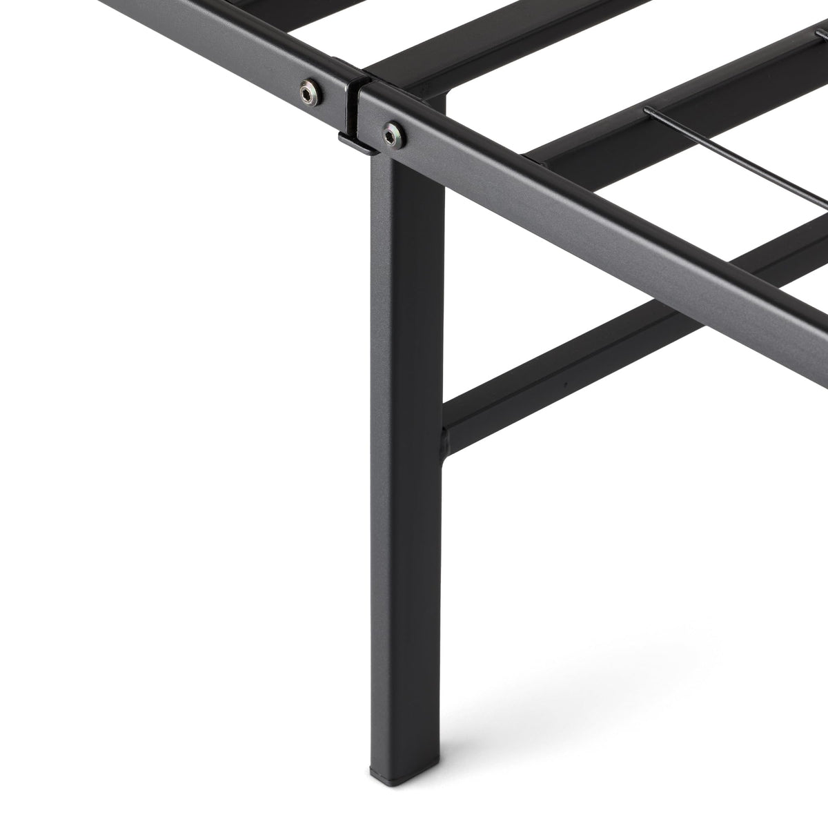 Amazon Basics Bed Frame with Storage, Foldable Metal Platform, Sturdy Steel, No Box Spring Needed, 14-inch High, Tool-Free Setup, Noise Free, Easy Assembly, Queen Size, Black