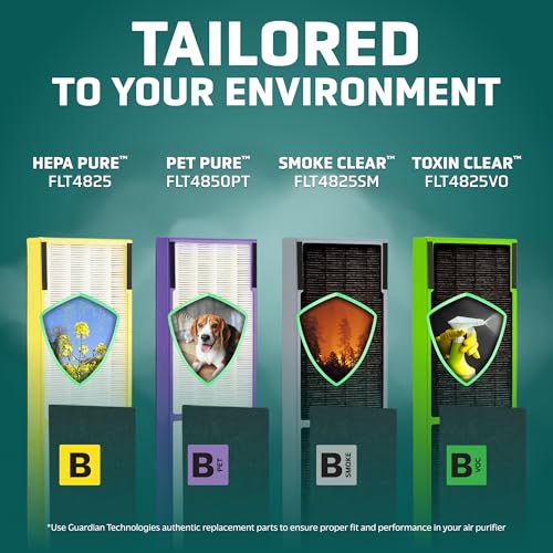 GermGuardian, Filter B HEPA Pure Genuine Air Purifier Filter, Removes 99.97% of Pollutants, Wildfire Smoke, Odors, for Ac4825, Ac4300, Ac4850, Ac4880, Ac4900, Cdap4500, Ap2200, Flt4825