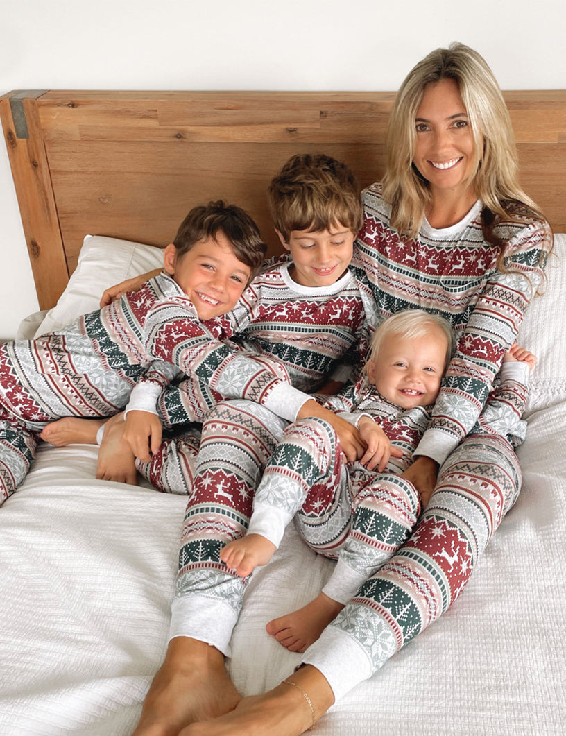 Christmas Print Matching Family Christmas Pajamas-Dog Pajamas Included