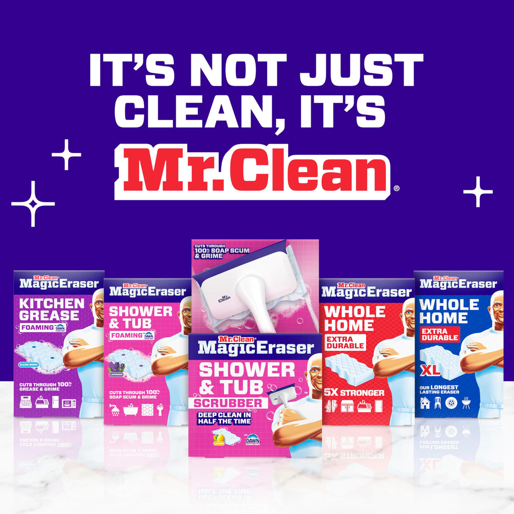 Mr. Clean Magic Eraser, All Purpose Cleaner, Cleaning Scrubber, Wall, Sneaker, Kitchen, Bathroom, Shower Cleaning Supplies, Melamine Pads, Whole Home Extra Durable, 12ct