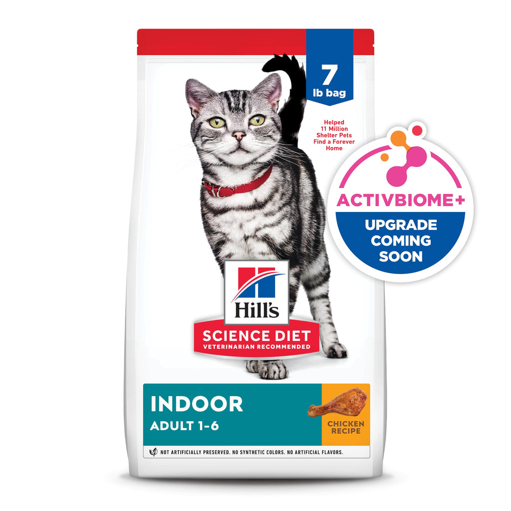Hill's Science Diet Adult 1-6 Indoor Dry Cat Food | #1 Veterinarian Recommended, Chicken Recipe, 7 lb. Bag