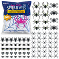 1000 sqft Spider Webs Halloween Decorations with 77 Fake Spiders | Super Stretch Cobwebs for Halloween Indoor and Outdoor Decor