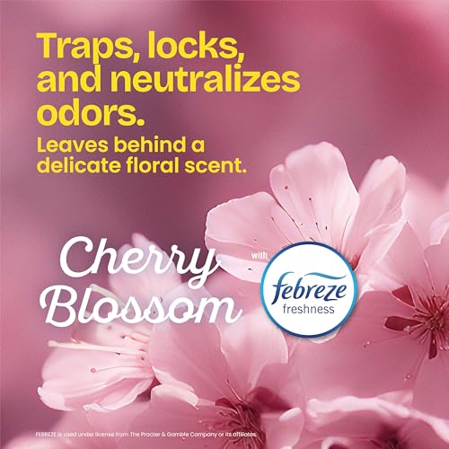 Glad ForceFlex MaxStrength Tall Kitchen Trash Bags, Rip and Tear Resistant, Cherry Blossoms Scented Pink Tall Garbage Bags, Odor Control, Febreze Freshness, 13 Gallon, 90 Count