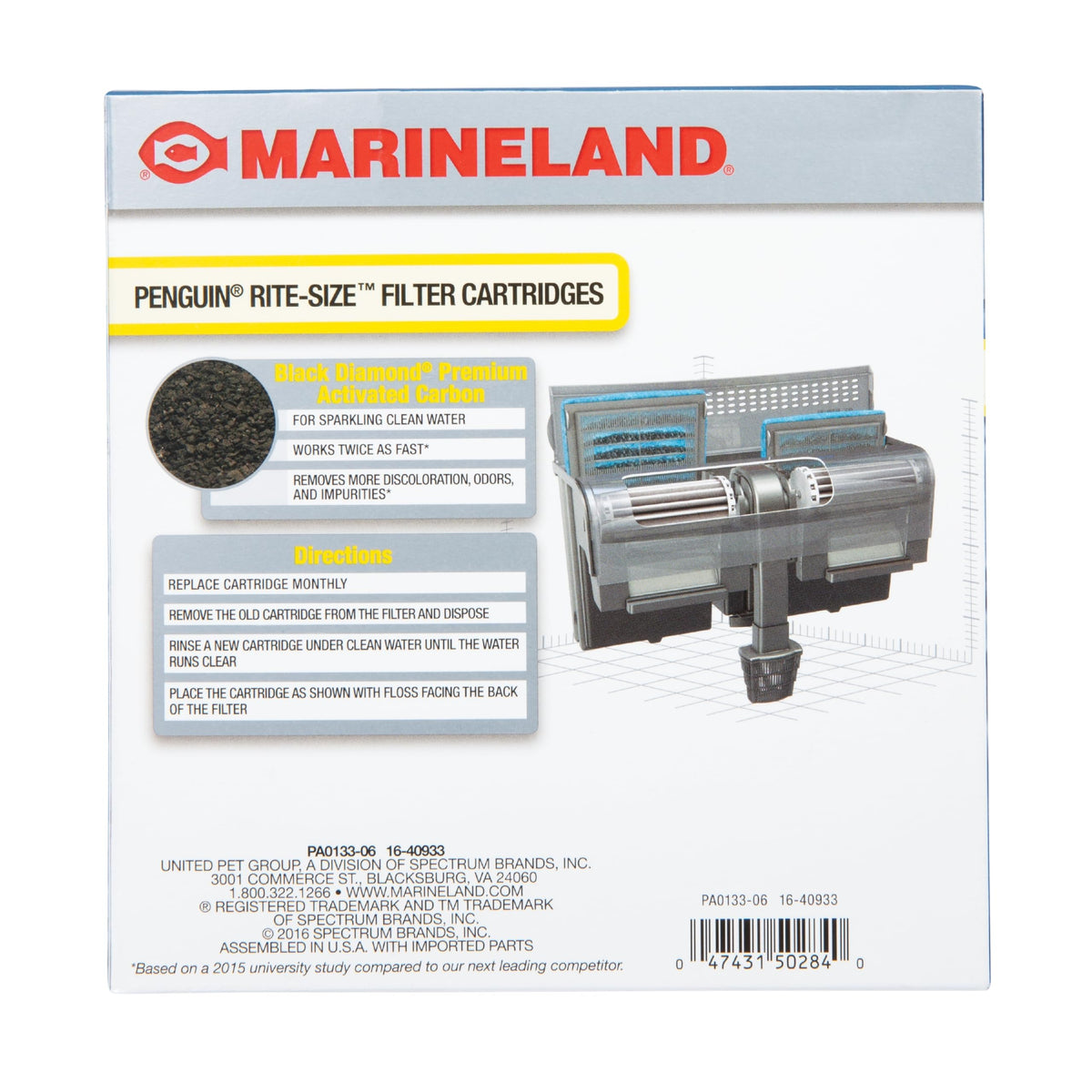 Marineland Bio-Wheel Penguin Rite-Size C Aquarium Filter Cartridge, 6 Count | Ready-To-Use, Fits Marineland Penguin Bio-Wheel Fish Tank Filters 200 & 350, With Premium Activated Carbon, Replace Monthly