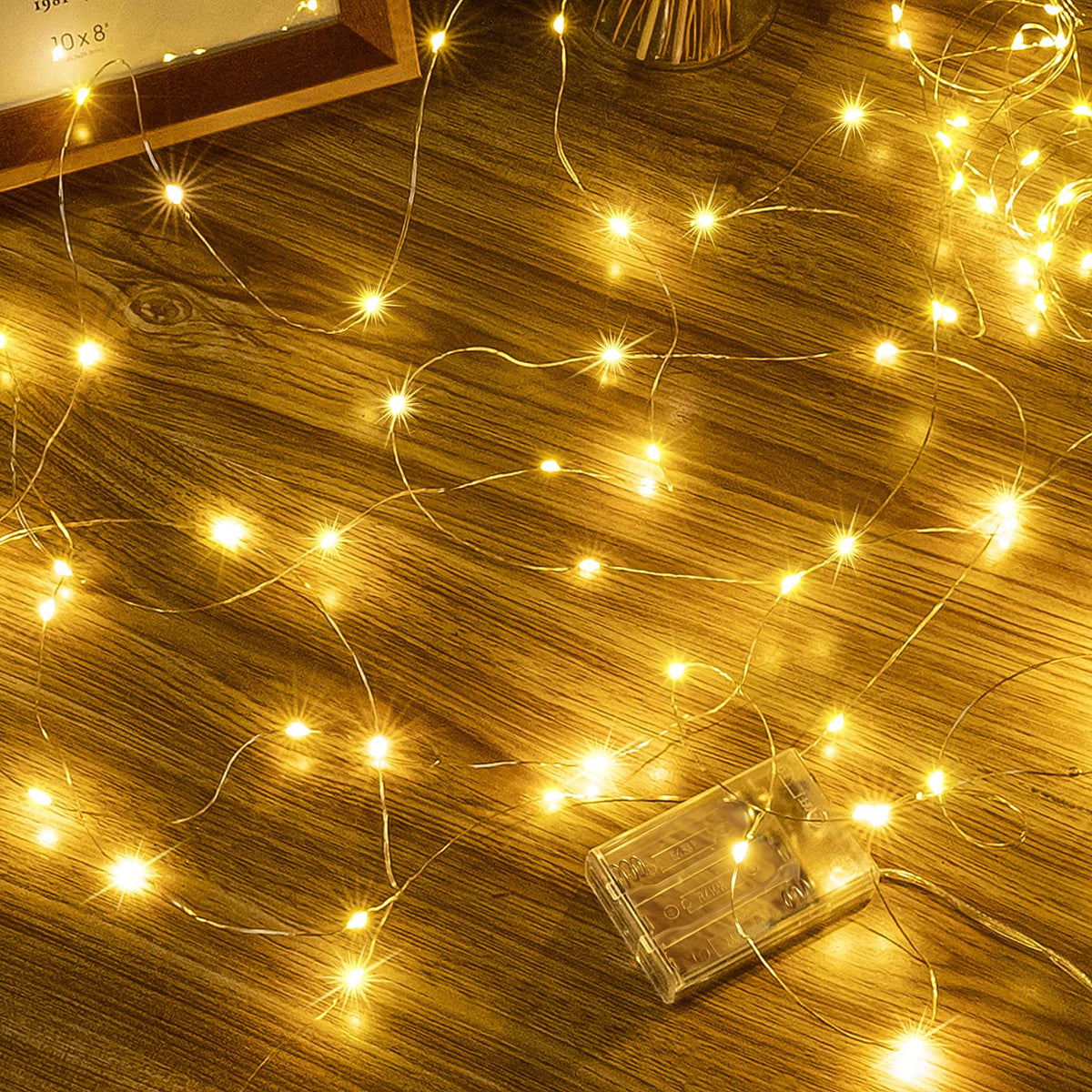 Ollny 5m 50 LED Fairy Lights Battery Operated, Copper Wire Christmas Lights | Battery Powered/Waterproof String Light for Indoor/Outdoor,Christmas Gift/Bedroom/Party/Bottle/Wedding Decorations Warm White