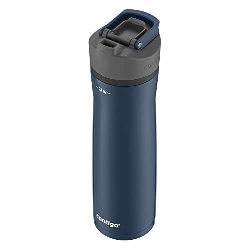 Contigo Cortland Chill 2.0 Stainless Steel Water Bottle, Blueberry, 24oz | Double-Wall Vacuum-Insulated, Keeps Cold 24 Hrs, Spill-Proof AUTOSEAL® Lid, Integrated Carry Handle