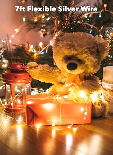 Minetom 6 Pack Battery Operated LED Fairy Lights for Christmas Decor | 20 LED Bulbs, Flexible Silver Wire, Waterproof, Lovely for DIY Crafts Wedding Table Centerpieces Decoration
