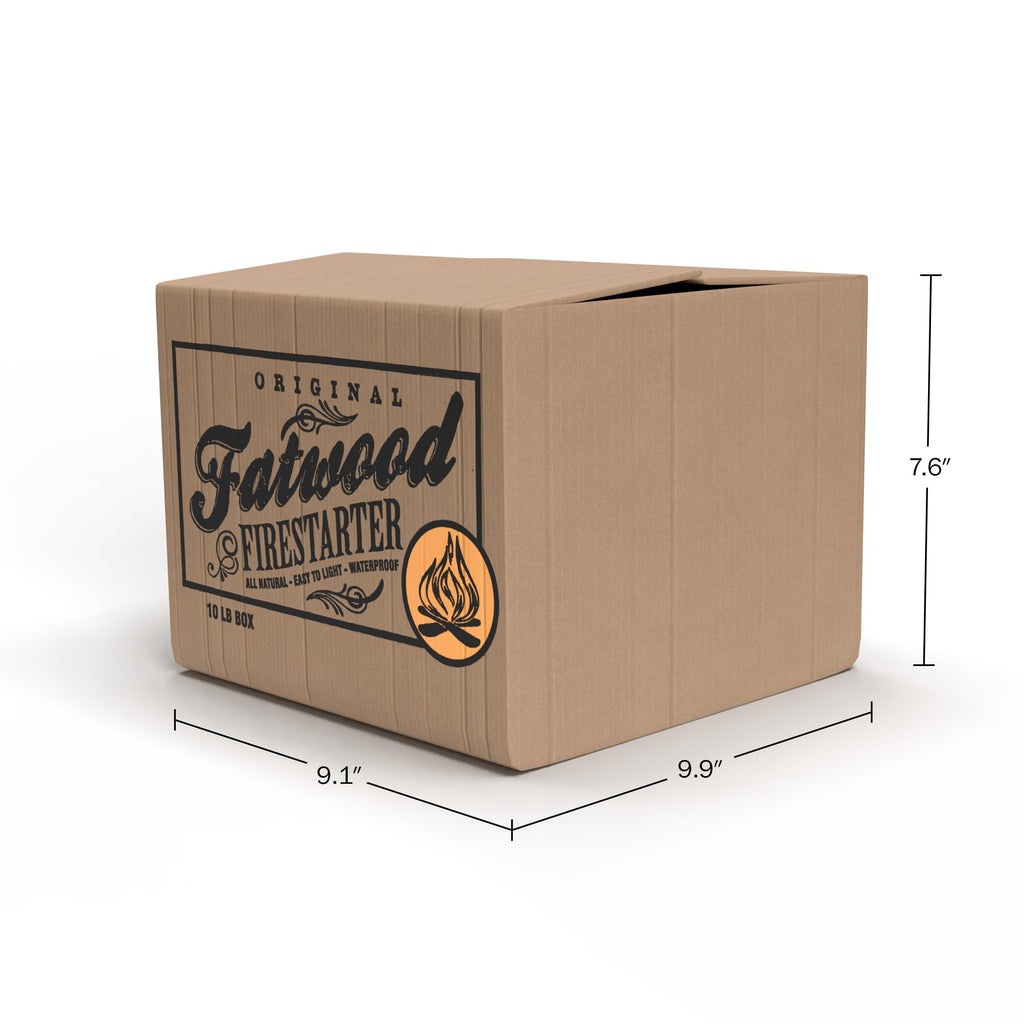 Fatwood Fire Starter Sticks 10lb Box - Indoor or Outdoor 100% All Natural Pine Fire Starters for Campfires, Fireplace, Firepit, Stove, or BBQ Grill - Kindling Firewood Lighter by Pure Garden