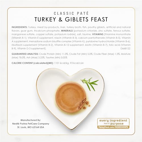 Purina Fancy Feast Classic Pate Wet Cat Food, 3 oz Cans, 30-Pack | Variety Pack, grain free recipes crafted with poultry and beef, made with no artificial colors or preservatives