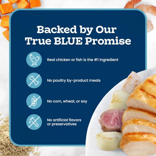 Blue Buffalo Tastefuls Variety Pack Wet Cat Food, 3 oz, 12 ct | Tuna, Chicken & Fish and Shrimp Entrées in Gravy (4 of Each), No Corn, Wheat, or Soy