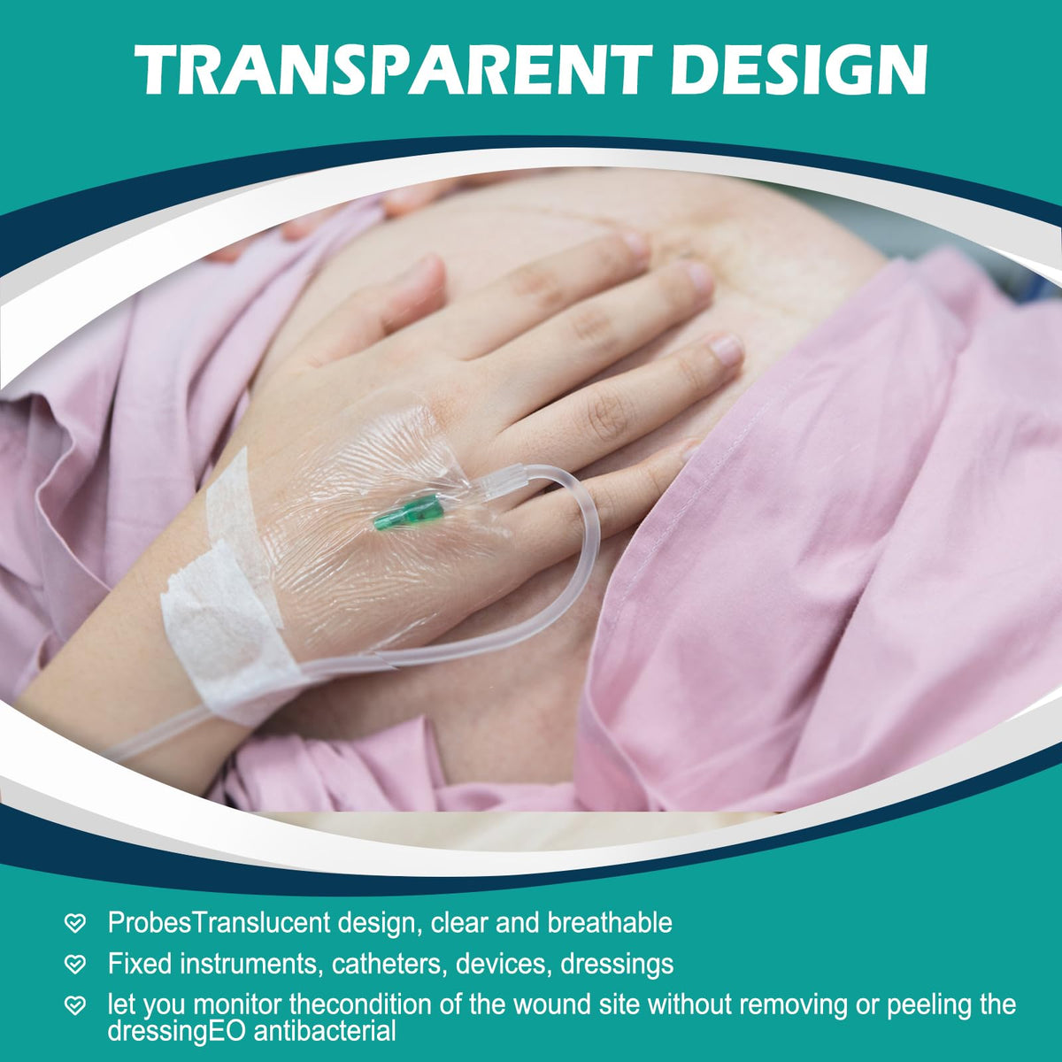 Transparent Film Dressing 4" x 4.75" Box of 30, Waterproof Bandages | Waterproof Bandages for Swimming, Showering, Wounds, Post Surgical or IV Shield, Tattoo Aftercare Bandage, Adhesive Patches
