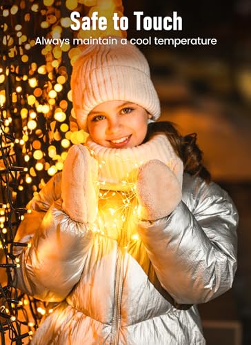 Minetom Twinkle Fairy Lights Plug in, 33ft 100 LEDs USB String Lights | with Remote and Timer, Waterproof 8 Modes for Bedroom Indoor Wreath DIY Wedding Holiday Christmas Decorations, Warm White