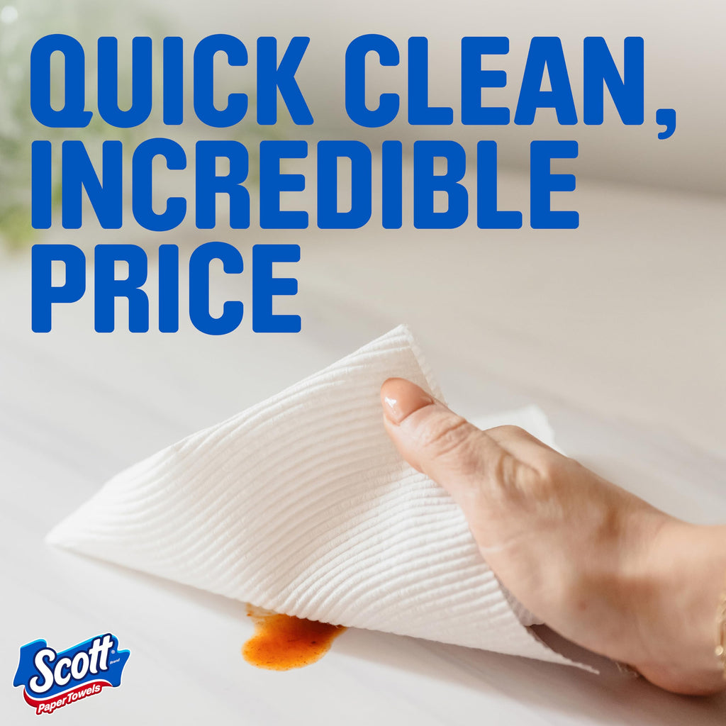 Scott Paper Towels, Choose-A-Sheet, 6 Double Rolls, 108 Sheets Per Roll | Absorbent, Deep-Cleaning Ridges, Virtually Lint-Free, Reliable