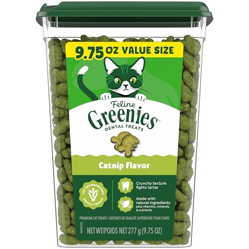 Greenies Feline Natural Dental Cat Treats, Catnip Flavor, 9.75 oz