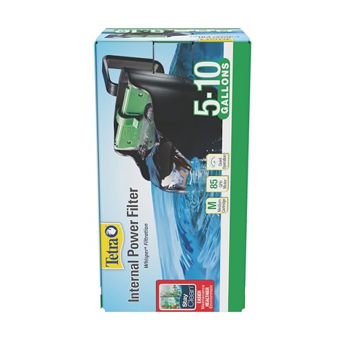 Tetra Whisper 85 GPH Internal Power Filter For Aquariums | For Fish Tanks Up To 10 Gallons, Whisper Quiet, Space-Saving Internal Filter Clips on Tank