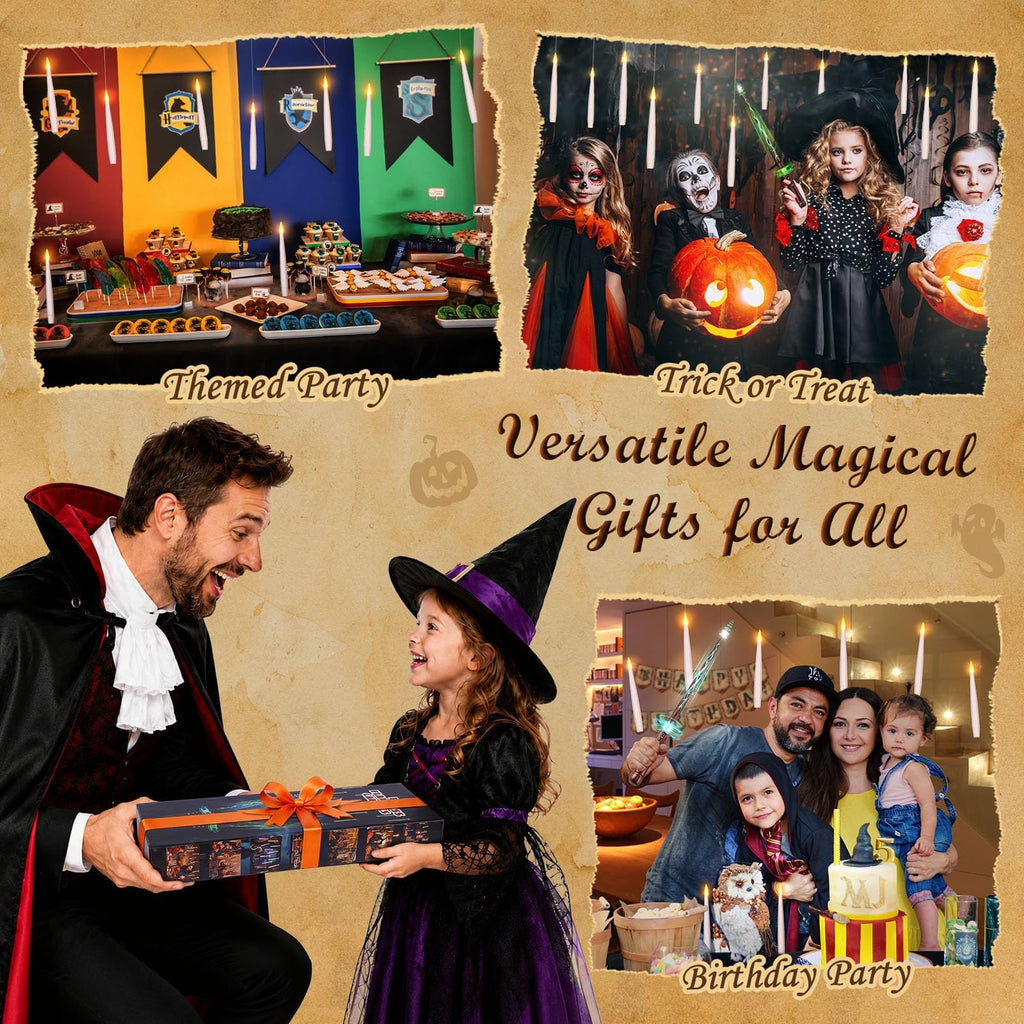 Palmatte 20P Floating Candles with Wand Timer Halloween Decorations Indoor | Upgraded Hanging Floating Candles Battery Operated, Flameless Candles with Remote, Halloween Decor Birthday Party Decorations